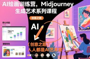 AI绘画训练营,Midjourney生成艺术系列课程,人人都是AI艺术家-赚金金-技能学习分享