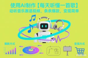 使用AI制作【每天听懂一首歌】动听音乐赛道视频，条条爆款，变现简单-赚金金-技能学习分享