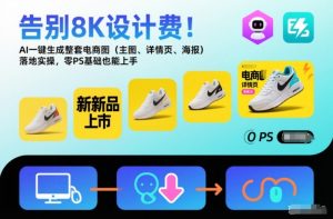告别8K设计费!AI一键生成整套电商图(主图、详情页、海报)落地实操,零PS基础也能上手-赚金金-技能学习分享