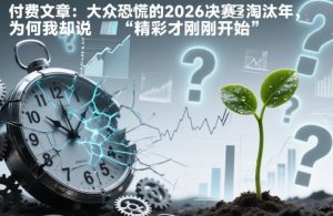 付费文章:大众恐慌的2026决赛淘汰年,为何我却说“精彩才刚刚开始”?-赚金金-技能学习分享
