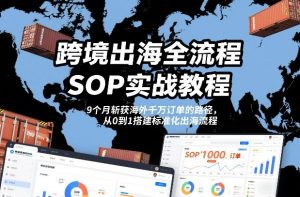 跨境出海全流程全盘托出SOP实战教程，9个月斩获海外千万订单的路径，从0到1搭建标准化出海流程-赚金金-技能学习分享