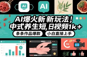 AI爆火新玩法，中式养生短视频，日收益1k+条条作品爆款，小白直接上手，附详细教程-赚金金-技能学习分享