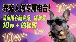 养宠人的专属电台！萌宠播客新赛道，播放量10w+的秘密-赚金金-技能学习分享