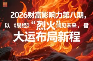 2026财富影响力第八期，以《易经》智慧洞见未来，借“离火”大运布局新程-赚金金-技能学习分享