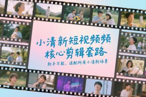 小清新短视频核心剪辑套路，新手万能，适配所有小清新场景-赚金金-技能学习分享