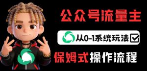 公众号流量主变现从0-1系统玩法，月入5k+-赚金金-技能学习分享