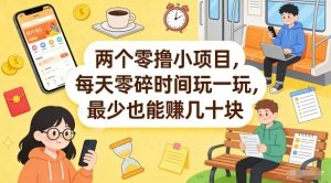 两个零撸小项目,每天零碎时间玩一玩,最少也能賺几十米【揭秘】-赚金金-技能学习分享