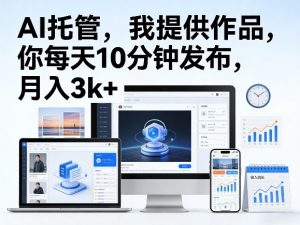 公众号AI托管,我提供作品,你每天10分钟发布,月入3k+【揭秘】-赚金金-技能学习分享