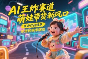 AI王炸赛道，萌娃带货新风口，条条作品爆单，带货转换率翻倍，核心逻辑拆解-赚金金-技能学习分享