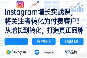 Instagram增长实战课,将关注者转化为付费客户!从增长到转化,打造真正品牌(双语字幕)-赚金金-技能学习分享