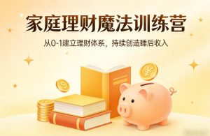 家庭理财魔法训练营，从0-1建立理财体系，持续创造睡后收入-赚金金-技能学习分享