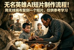 无名英雄AI短片制作流程:无线画布复刻教程-赚金金 - 零基础副业|AI变现|短视频运营实战干货