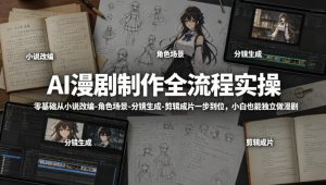 AI漫剧制作全流程：零基础小白独立做漫剧-赚金金 - 零基础副业|AI变现|短视频运营实战干货